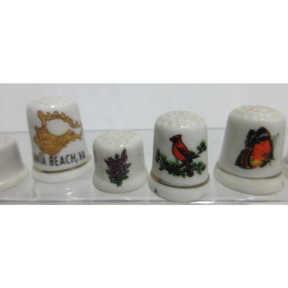 Vintage Thimble Lot Of 27 Assorted Shapes and Themes + Small Bell - Picture 7 of 9